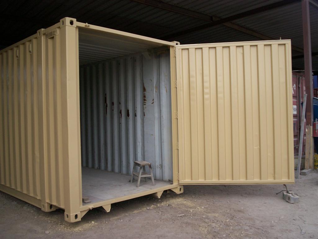 large swinging door added to container