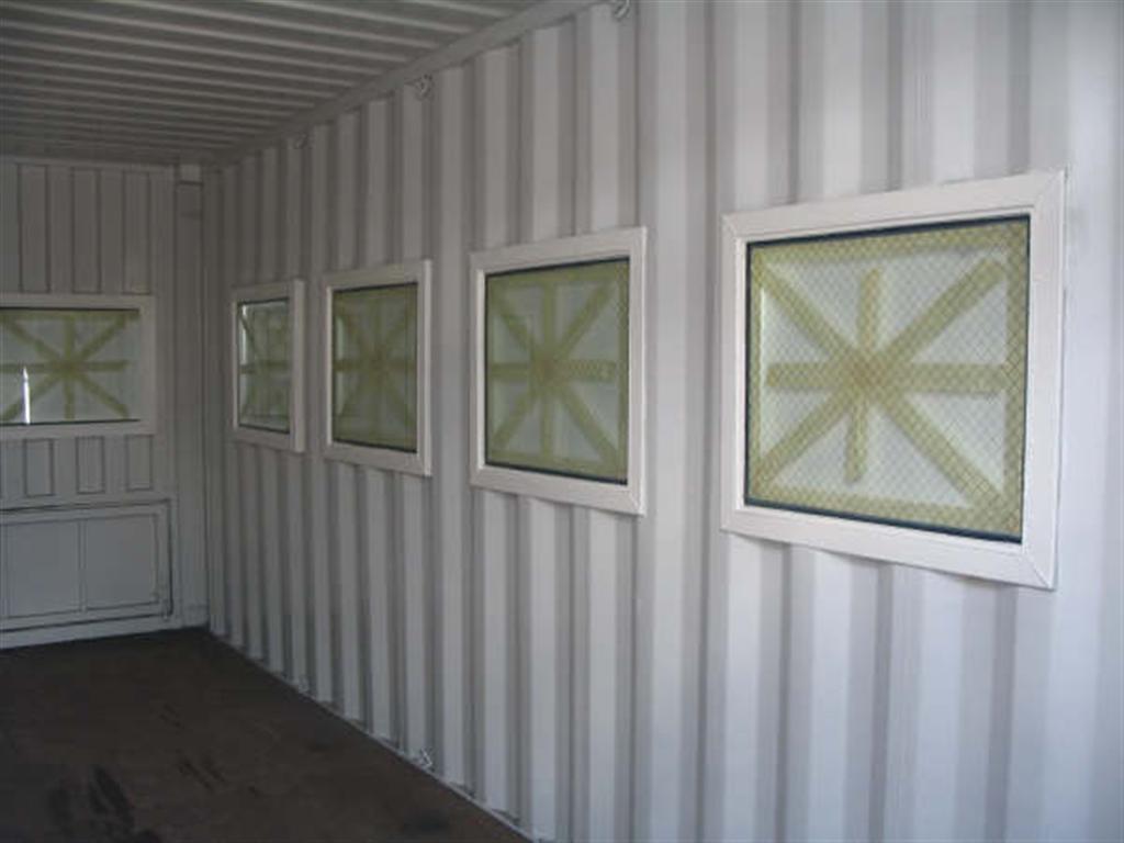 shipping container with windows