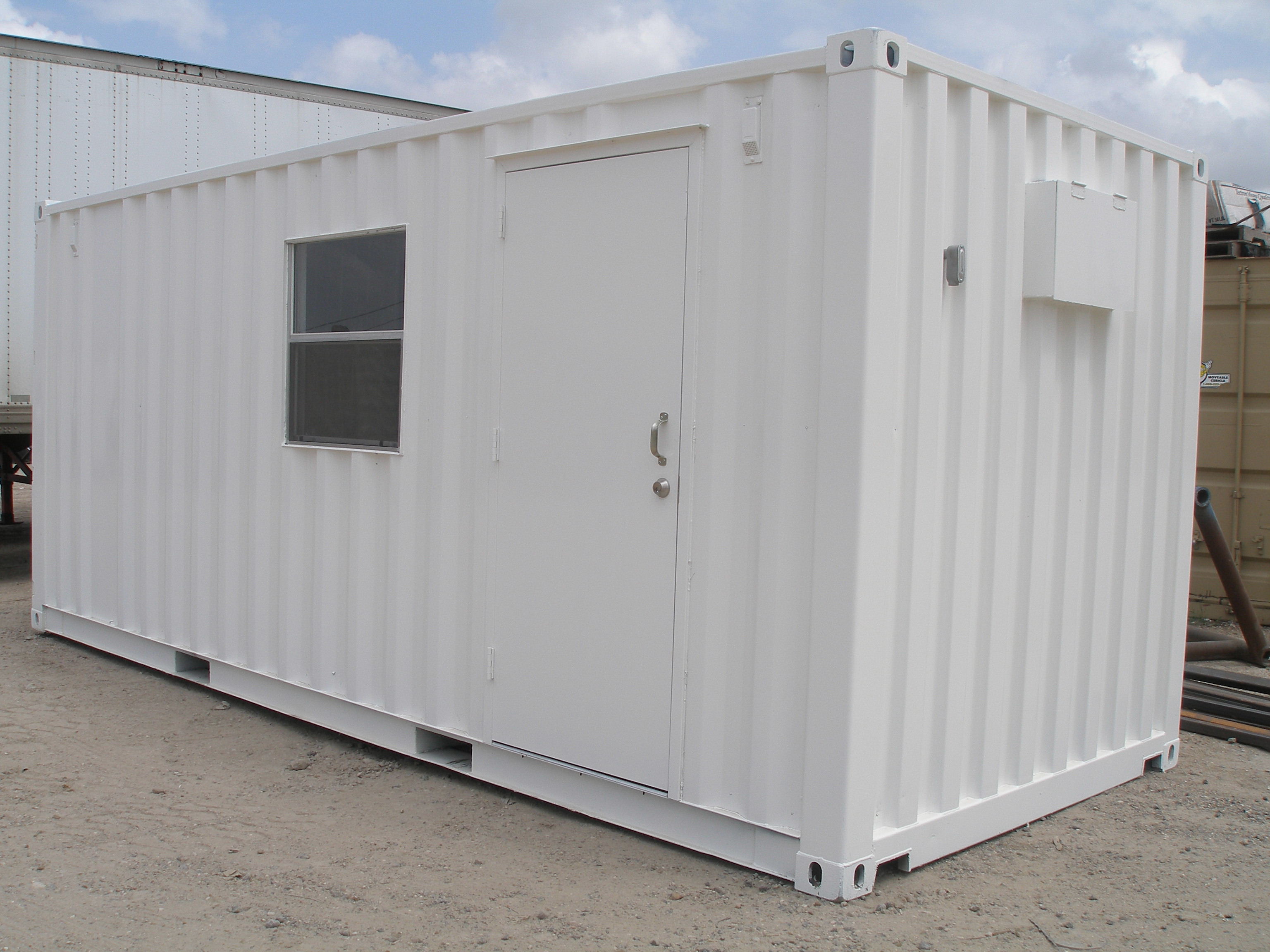 Shipping Container Office with door and window, shipping container modifications
