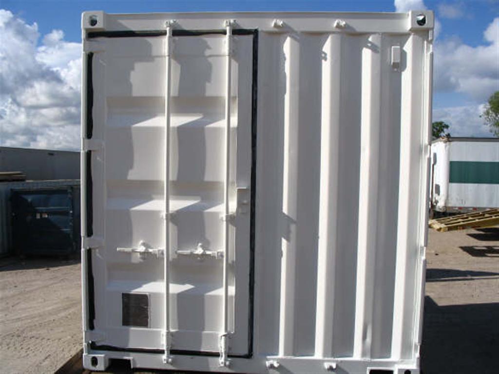 Single Rear Entry Door for a white container